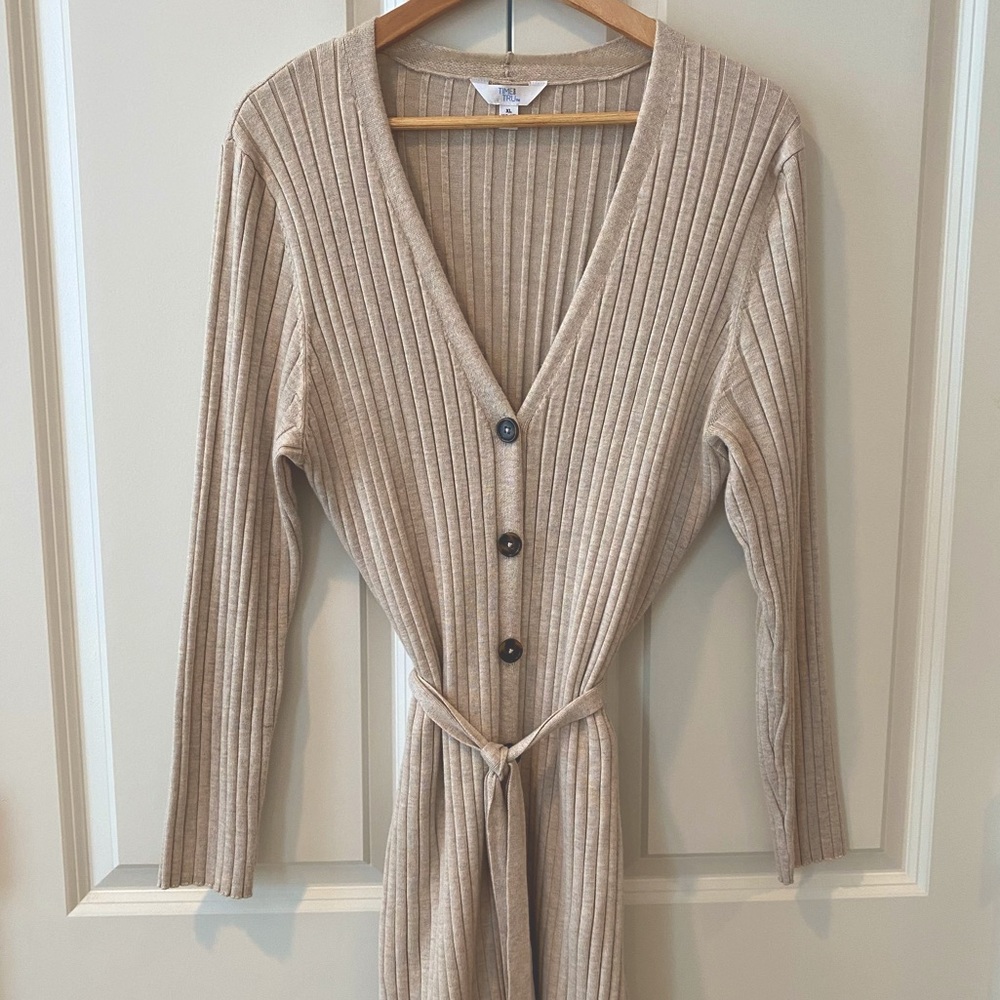 Beige Sweater Dress or Cardigan